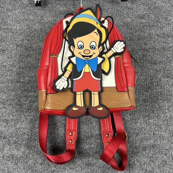 Disney Loungefly Pinocchio Marionette Backpack Red Wishes Do Come True Vacations
